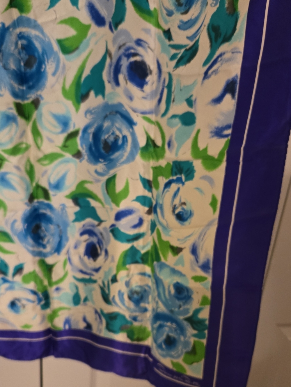 Vintage Oscar de la Renta Floral Silk Scarf